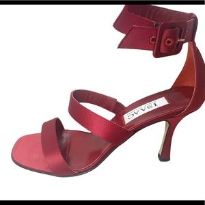 Isaac Mizrahi Misbehaving Red Satin Shoes.
